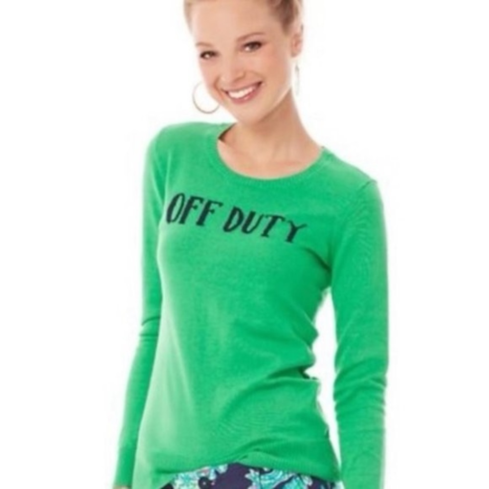 Lilly Pulitzer Marielle Off Duty Sweater Size xl Green Long Sleeve Crew Neck!